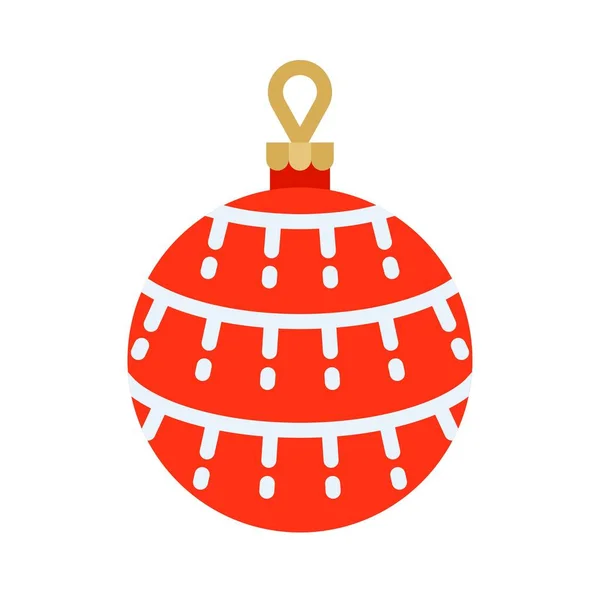 Ornements de Noël, boules ou boule de Noël icône plate — Image vectorielle
