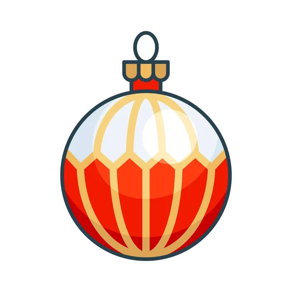 Christmas Ornaments Baubles Christmas Ball Vector Filled Icon — Stock Vector