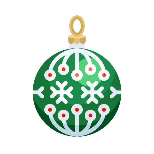 Weihnachtsschmuck Christbaumkugeln Oder Weihnachtskugelvektor Flaches Symbol — Stockvektor