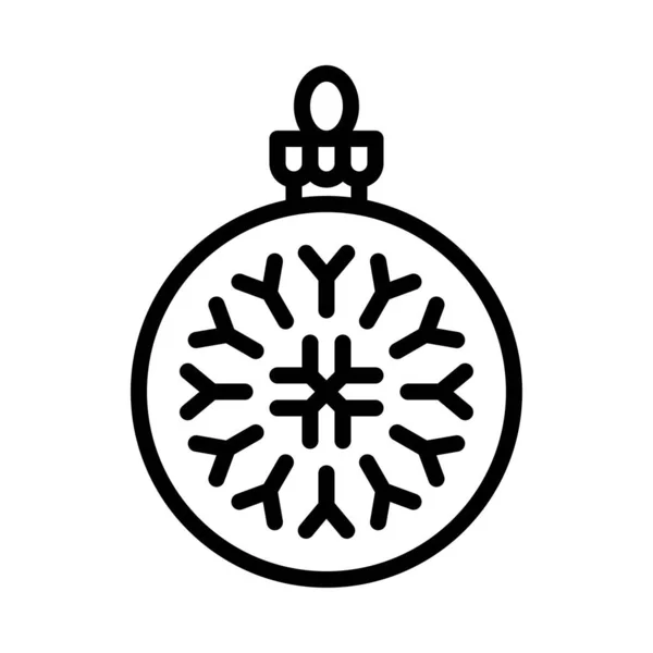 Kerst Ornamenten Kerstballen Kerstbal Vector Lijn Pictogram — Stockvector