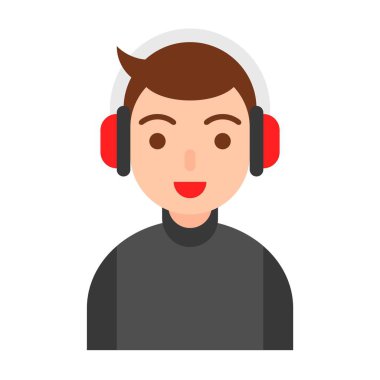 Noel avatarı ya da kış moda vektörü, düz stil 