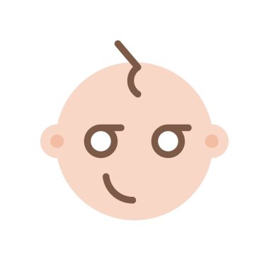 Bebek yüzü düz biçim simgesi, vektör illüstrasyonu