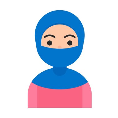 Müslüman avatar vektörü, Müslüman insanlar düz simge