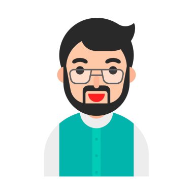 Müslüman avatar vektörü, Müslüman insanlar düz simge