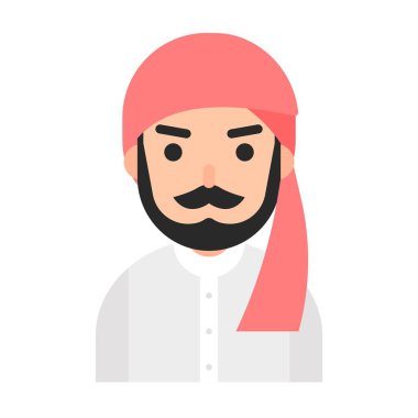 Müslüman avatar vektörü, Müslüman insanlar düz simge