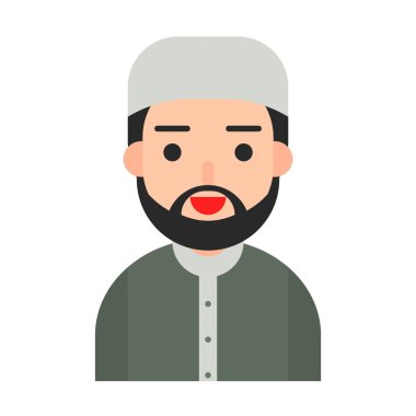 Müslüman avatar vektörü, Müslüman insanlar düz simge