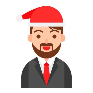 Noel avatarı ya da kış moda vektörü, düz stil 