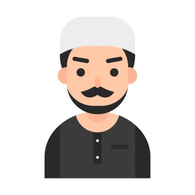 Müslüman avatar vektörü, Müslüman insanlar düz simge