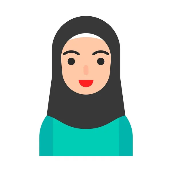 Muslim avatar vector, Muslim people flat icon — Stock Vector