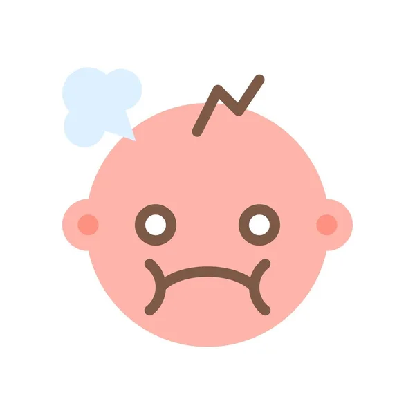 Angry baby flat style icon, vector illustration — Stock Vector