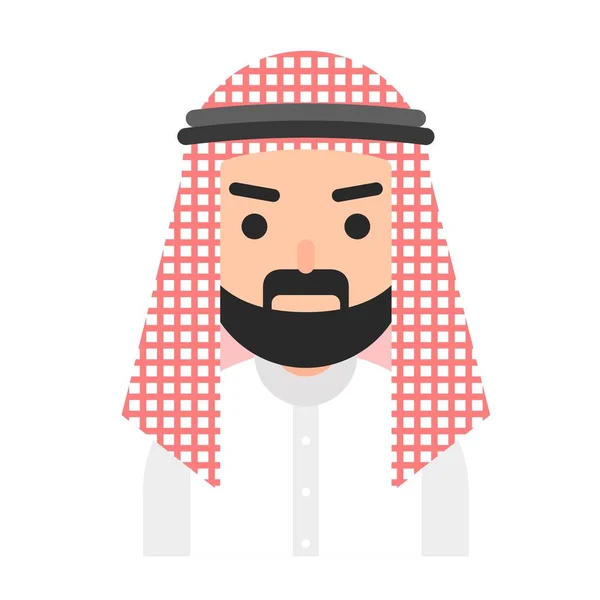 Vettore avatar musulmano, icona piatta del popolo musulmano — Vettoriale Stock