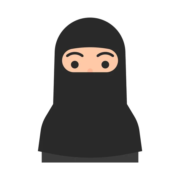 Vecteur avatar musulman, icône plate du peuple musulman — Image vectorielle