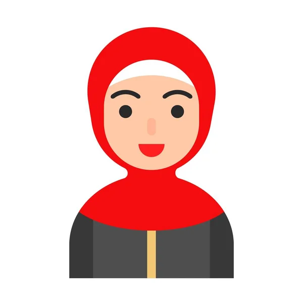 Vettore avatar musulmano, icona piatta del popolo musulmano — Vettoriale Stock