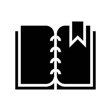 Yer imi vektör illüstrasyonu, katı tasarım simgesi ile kitabı aç