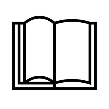Kitap vektör illüstrasyonunu aç, satır tasarımı simgesi
