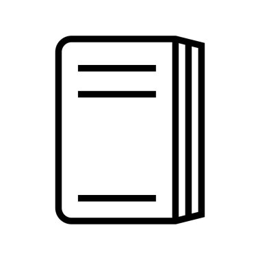 Kapatılan kitap vektör illüstrasyonu, satır tasarımı simgesi