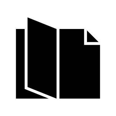 Kitap vektör illüstrasyonunu aç, katı tasarım simgesi