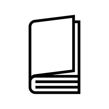 Kapatılan kitap vektör illüstrasyonu, satır tasarımı simgesi