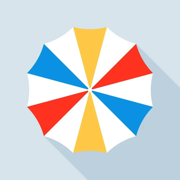 ビーチの傘のベクトル図 フラットデザインアイコン — ストックベクタ