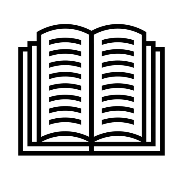 Open Book Vector Illustration Line Design Icon — 스톡 벡터