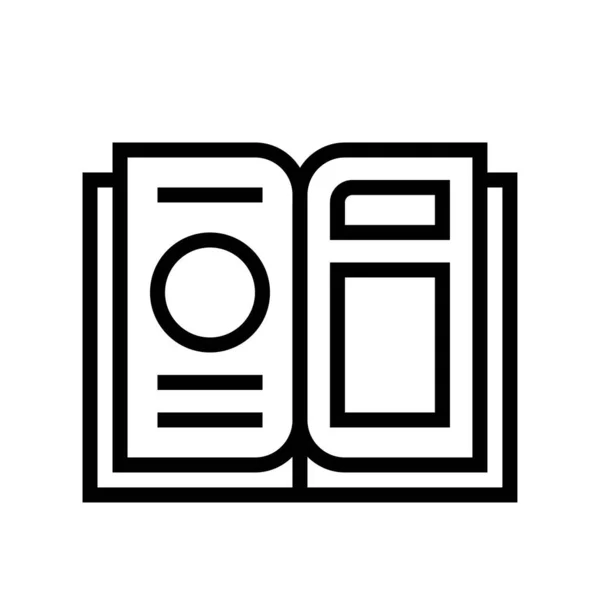 Picture Book Vector Illustration Line Design Icon — 스톡 벡터