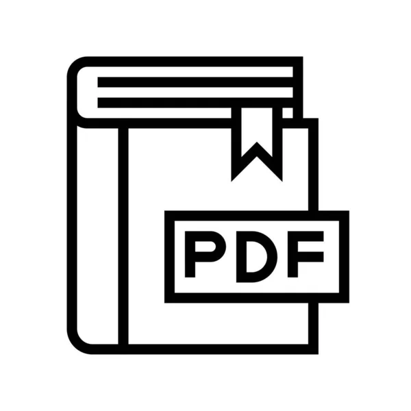 Векторная Иллюстрация Книги Формате Pdf Иконка — стоковый вектор