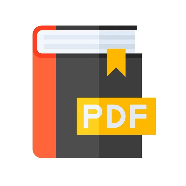 Pdf Book Vector Illustration Flat Design Icon — Stock Vector
