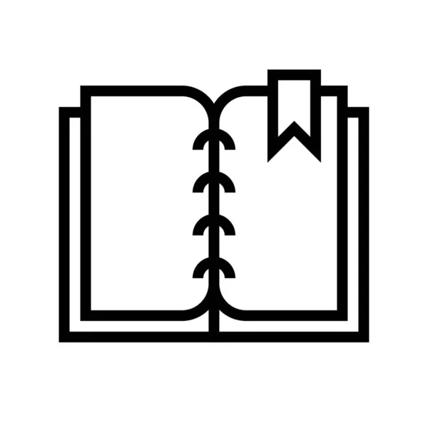 Open Book Bookmark Vector Illustration Line Design Icon — Stock Vector