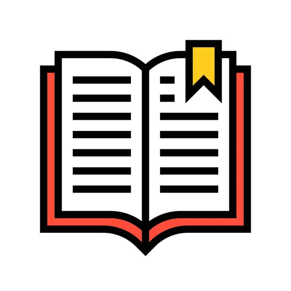 Libro Aperto Con Segnalibro Vettoriale Icona Design Riempita — Vettoriale Stock