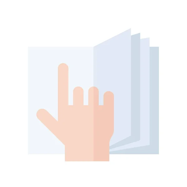 Offenes Buch Mit Vektorillustration Von Hand Flaches Design Symbol — Stockvektor