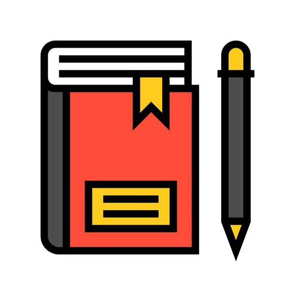 Notebook Pencil Vector Filled Design Icon — 스톡 벡터