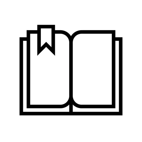 Buch Öffnen Mit Lesezeichen Vektor Liniendesign Symbol — Stockvektor