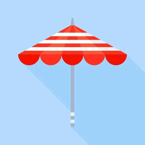 Plážový Deštník Vektorová Ilustrace Plochý Design Ikona — Stockový vektor
