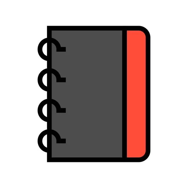 Notebook Vector Illustratie Gevuld Ontwerp Icoon — Stockvector