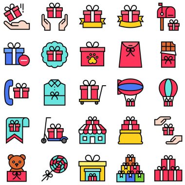 Hediye bağlantılı vektör kümesi 3, dolu biçim