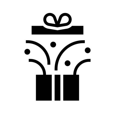 Hediye kutusu vektör illüstrasyonu, katı biçim simgesi