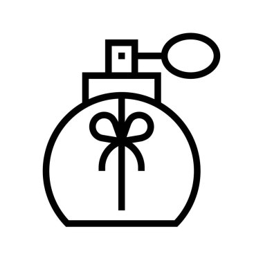 Hediye vektör illüstrasyonu için parfüm, satır biçimi simgesi