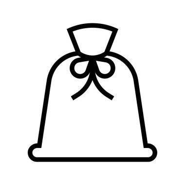 Hediye çantası vektör illüstrasyonu, satır biçimi simgesi