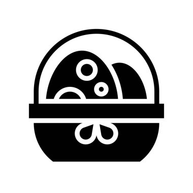 Hediye sepeti çizimi, katı tasarım simgesi