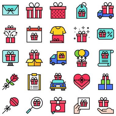 Hediye bağlantılı vektör kümesi 2, dolu biçim