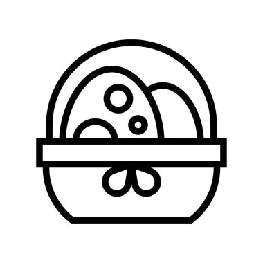 Hediye sepeti vektör illüstrasyonu, satır biçimi simgesi