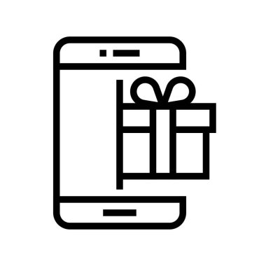 Mobil ekranda hediye kutusu, satır biçimi simgesi
