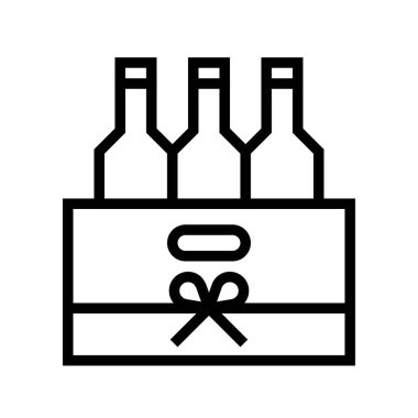 İçecek sandığı vektör illüstrasyonu, satır biçimi simgesi