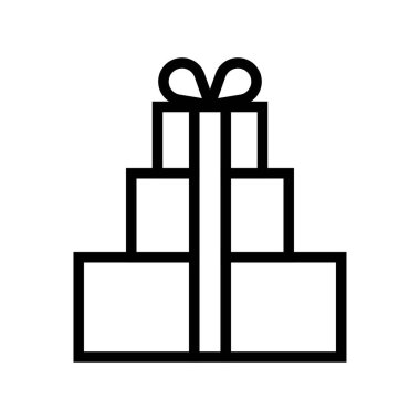 Hediye kutusu vektör çizimi, satır biçimi simgesi