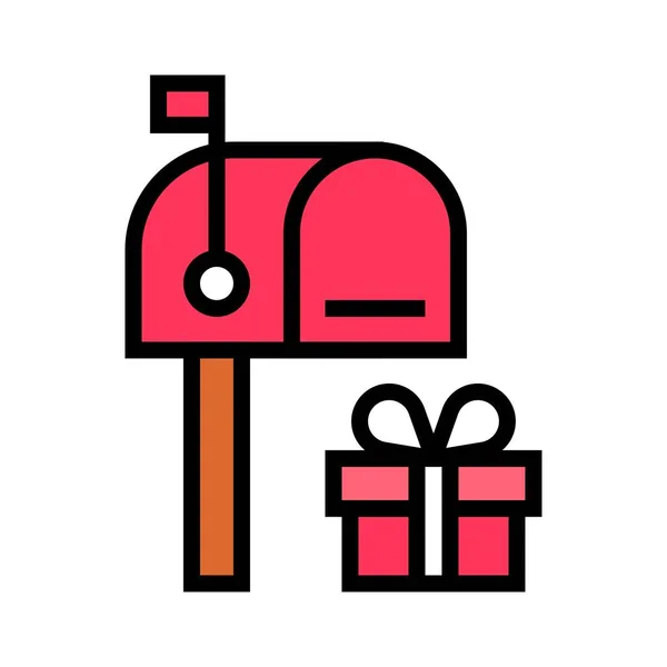 Geschenk-Box Vektor-Illustration, gefüllt Stil-Symbol — Stockvektor