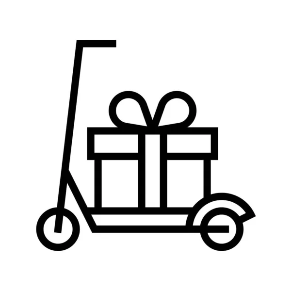 Pudełko na skuter wektor ilustracji, ikona stylu linii — Wektor stockowy