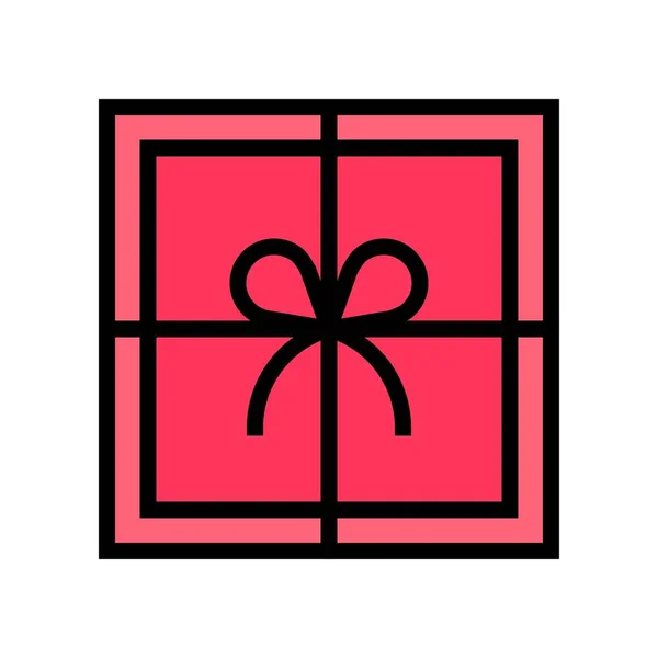 Geschenk-Box Vektor-Illustration, gefüllt Stil-Symbol — Stockvektor