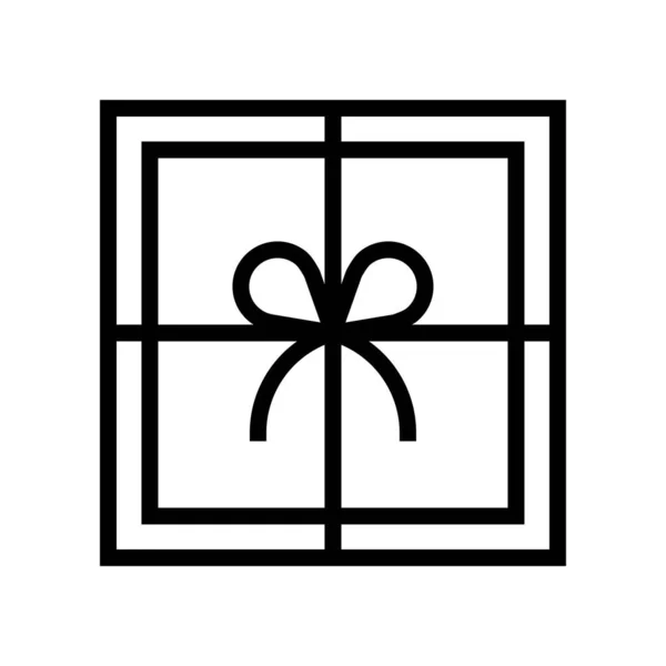 礼品盒矢量插图,线条风格图标 — 图库矢量图片