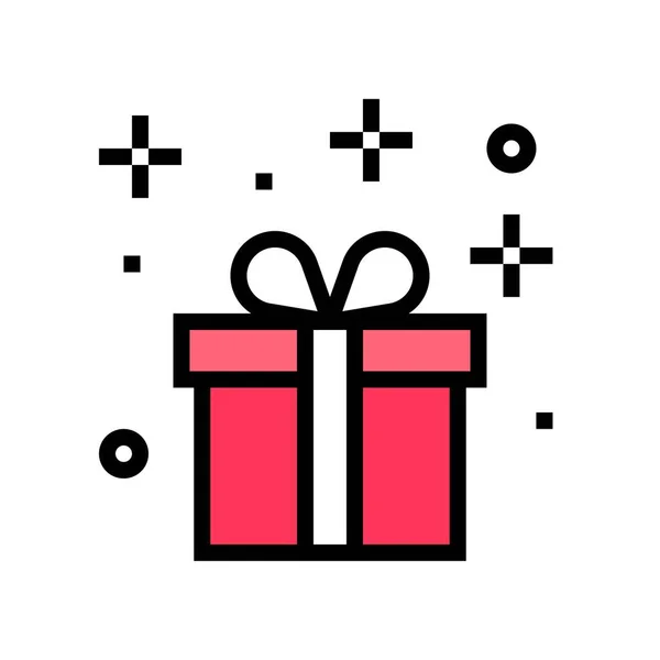 Ilustración de vectores de caja de regalo, icono de estilo lleno — Vector de stock