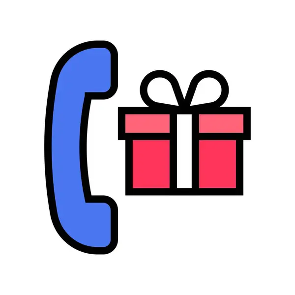Telefon ajándékdoboz vektor illusztráció, töltött stílus ikon — Stock Vector